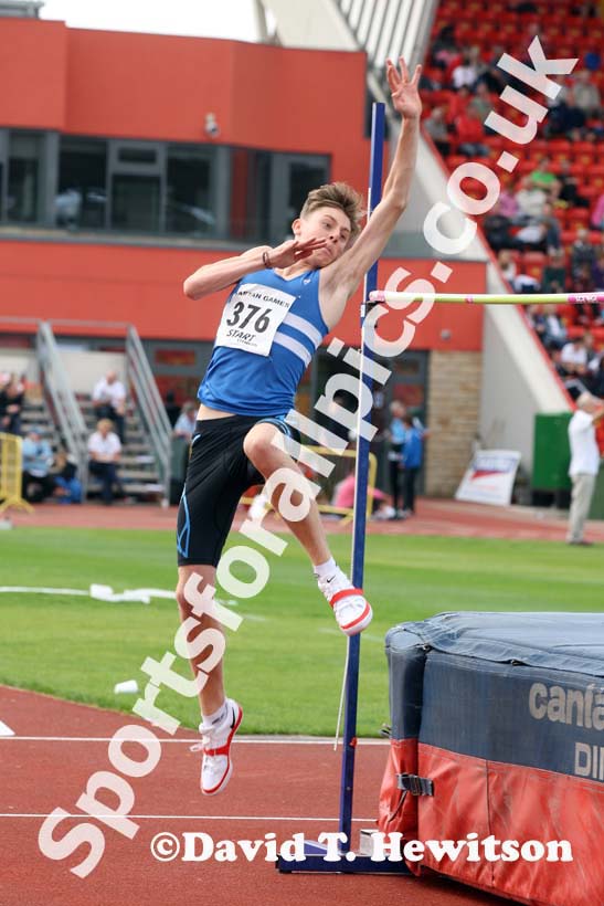 Mens under-17s high jump at the Gateshead Tartan Games Open.